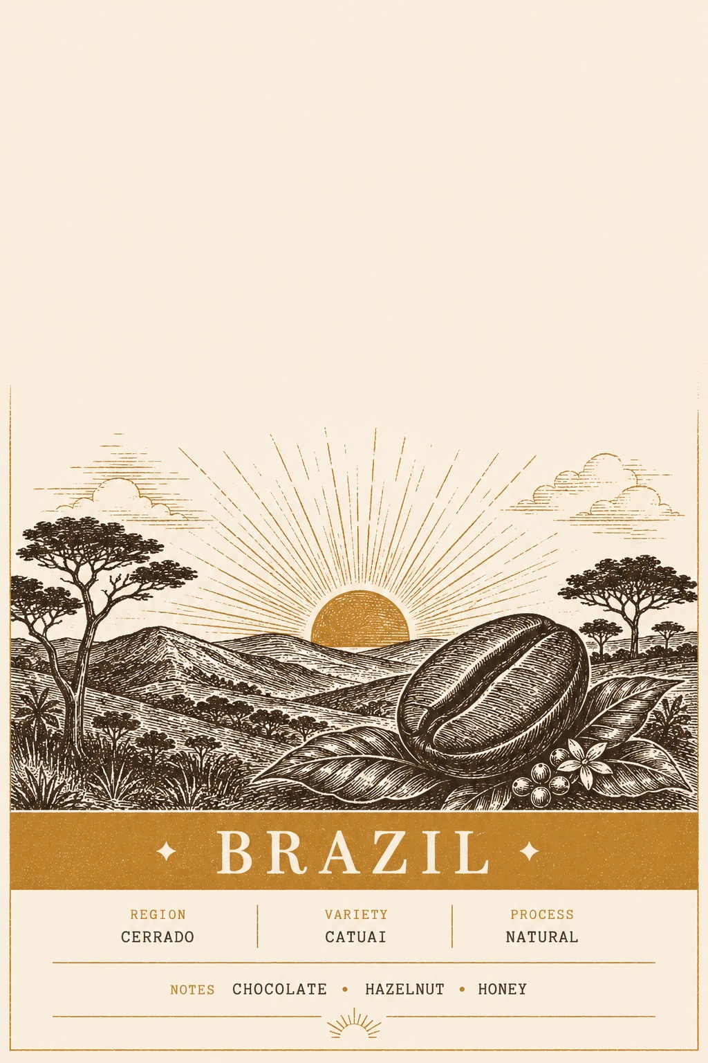 Brasilien Single Origin, Das Etikett